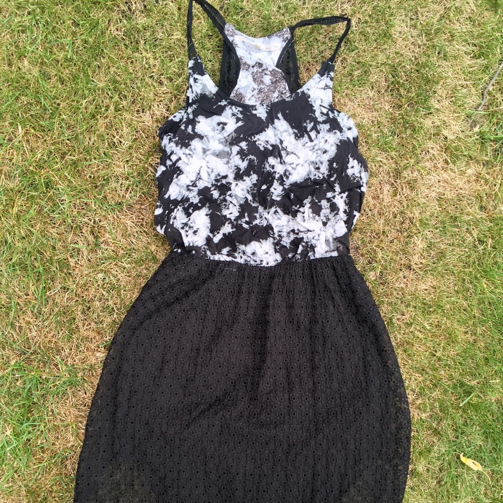 Rachel Roy Black and White Dress Lace Black Bottom